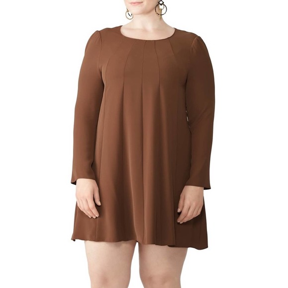 AMANDA UPRICHARD Brown Wendy Dress Swing Mini 1X - Picture 1 of 8